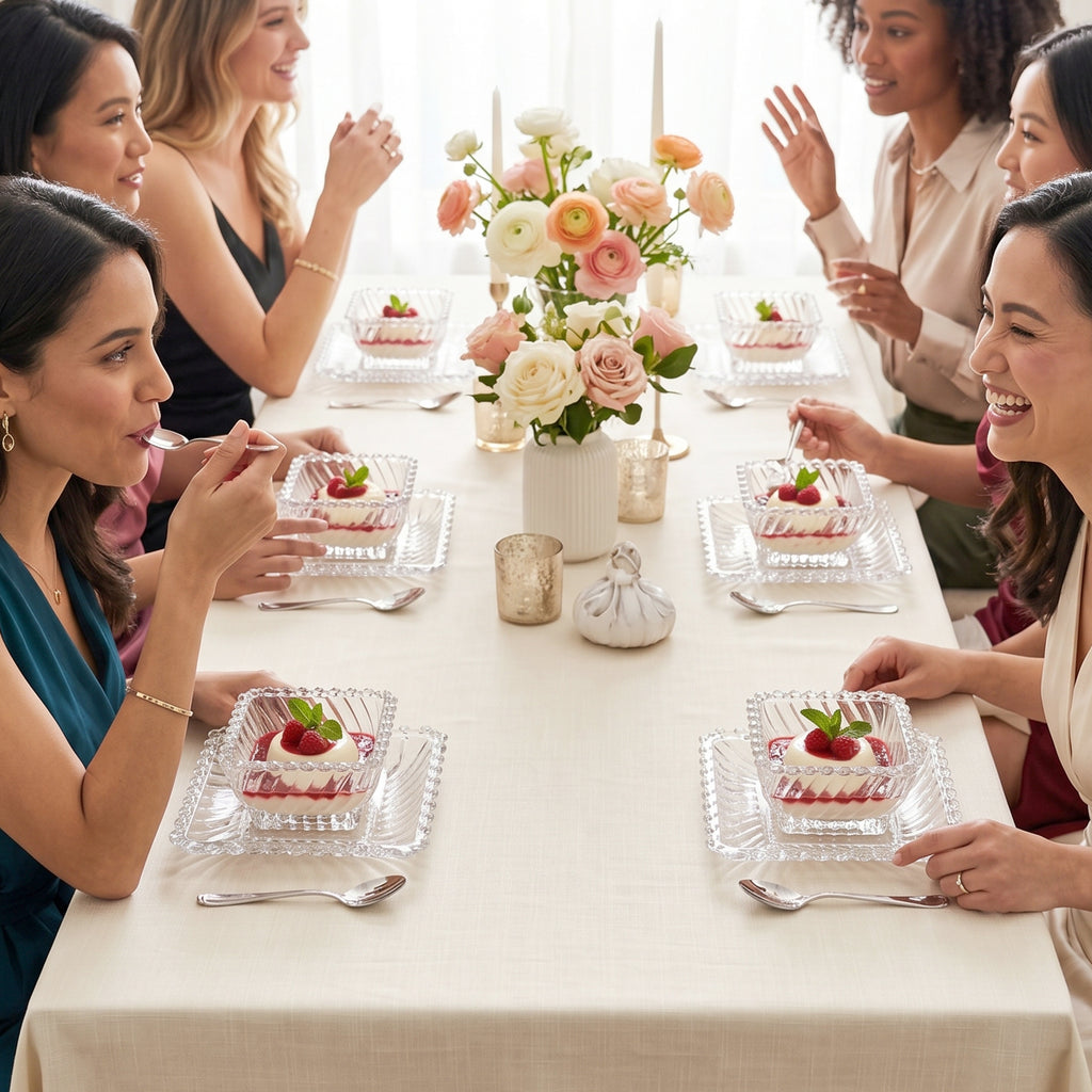 Royal Premium Glassware Serving Plate And Bowl (12 Pc Set)