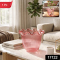 Decorative Ruffled Flower Pot Planter Vase For Home Table And Plant Decor (1 Pc)