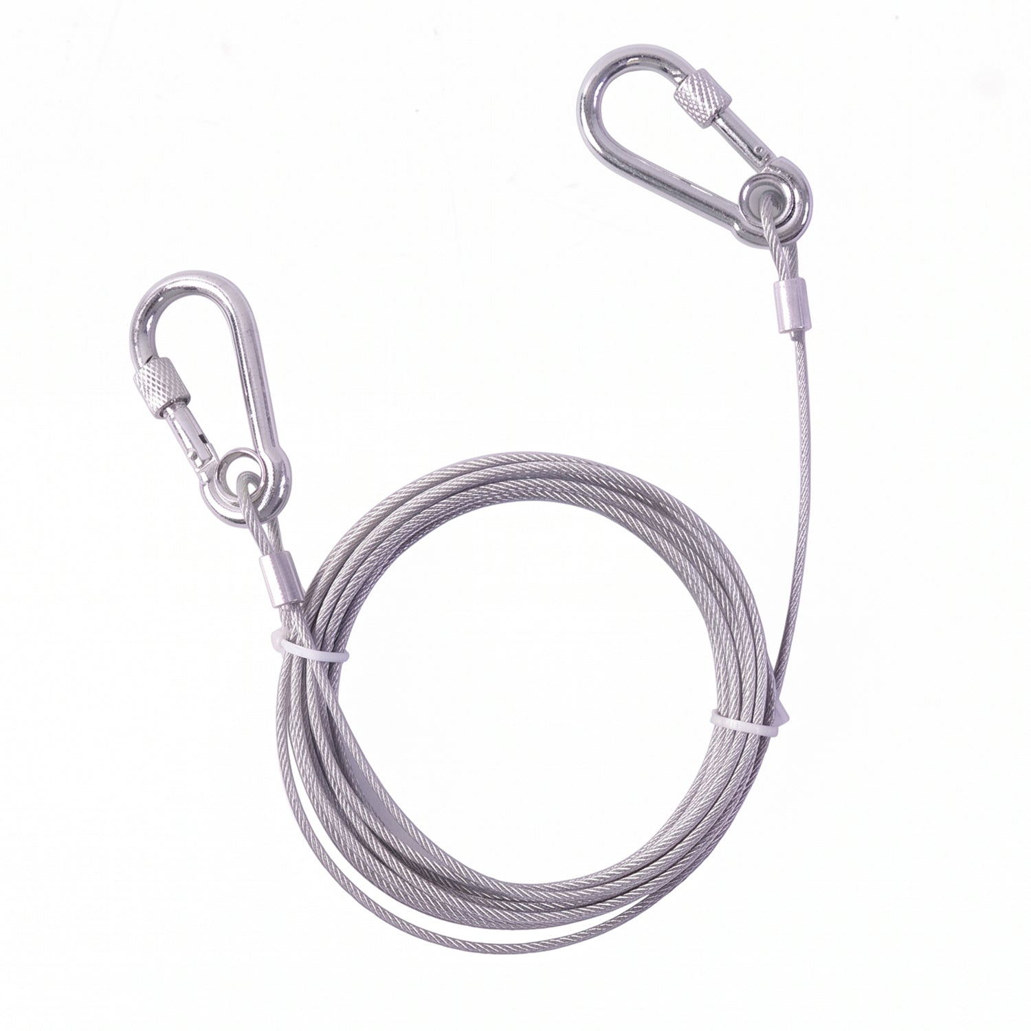 Heavy Duty Steel Wire Rope  5 Meter Clothesline With Carabiner Hooks