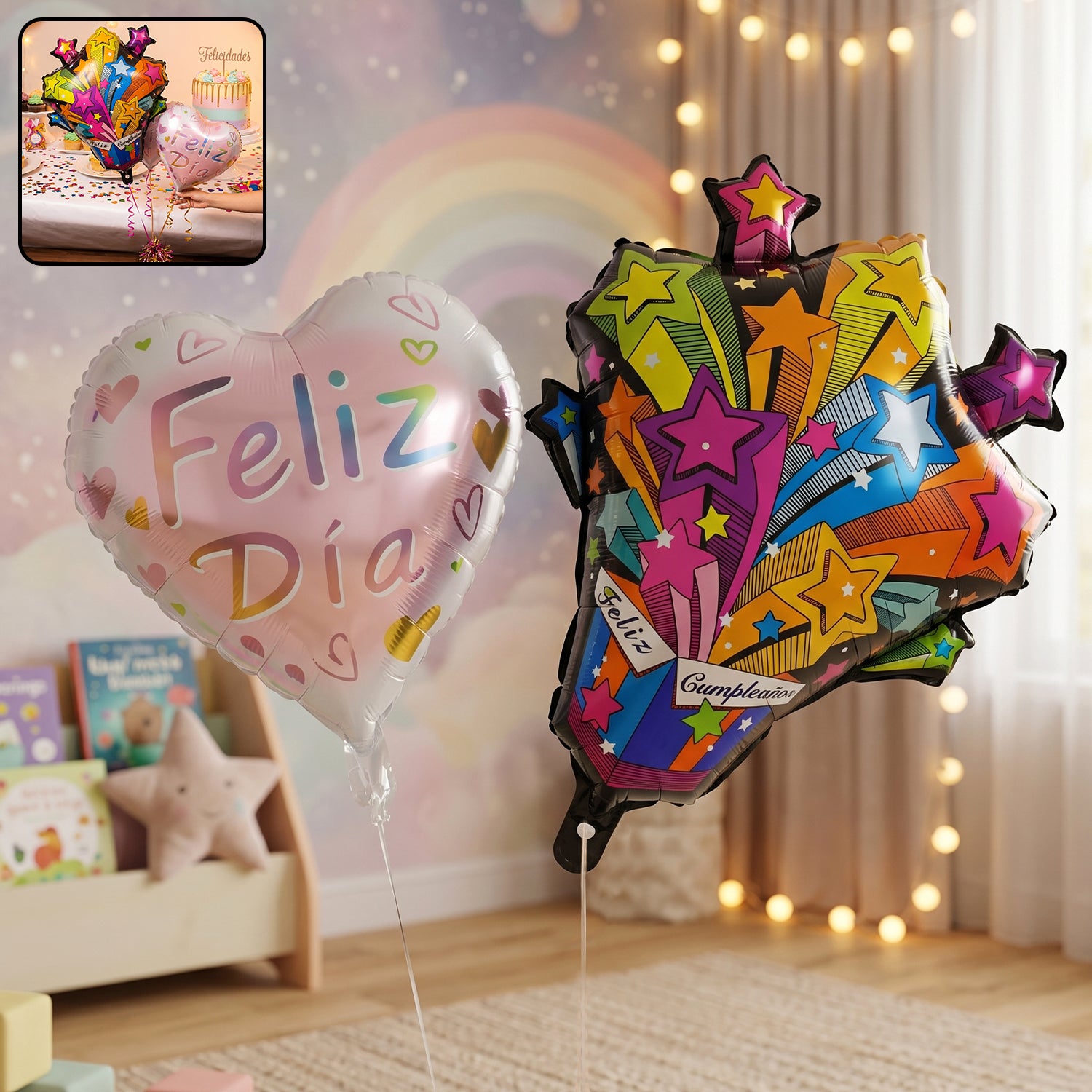 Feliz Dia Celebration Foil Balloon (1 Pc Mix Design)