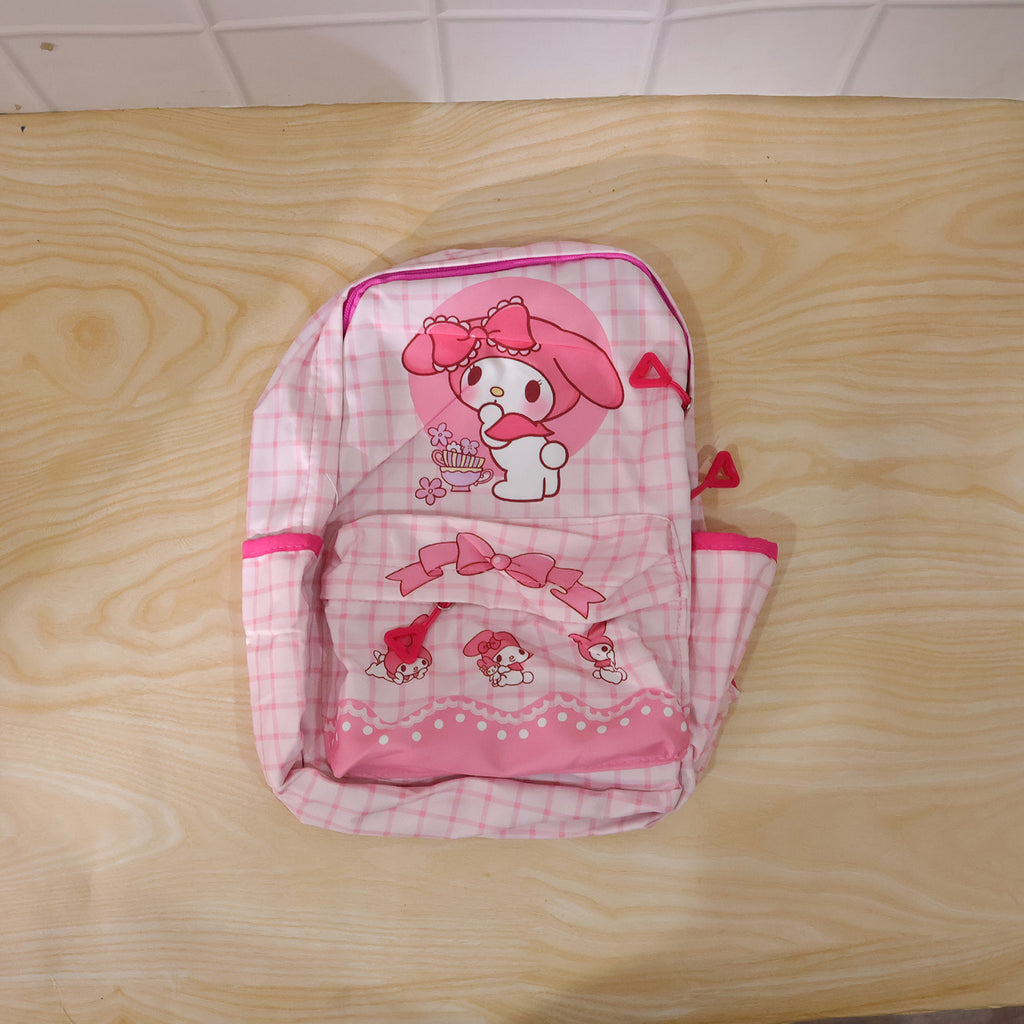 Cute Bow And Bunny Design Backpack  (1 Pc 13 Inch)