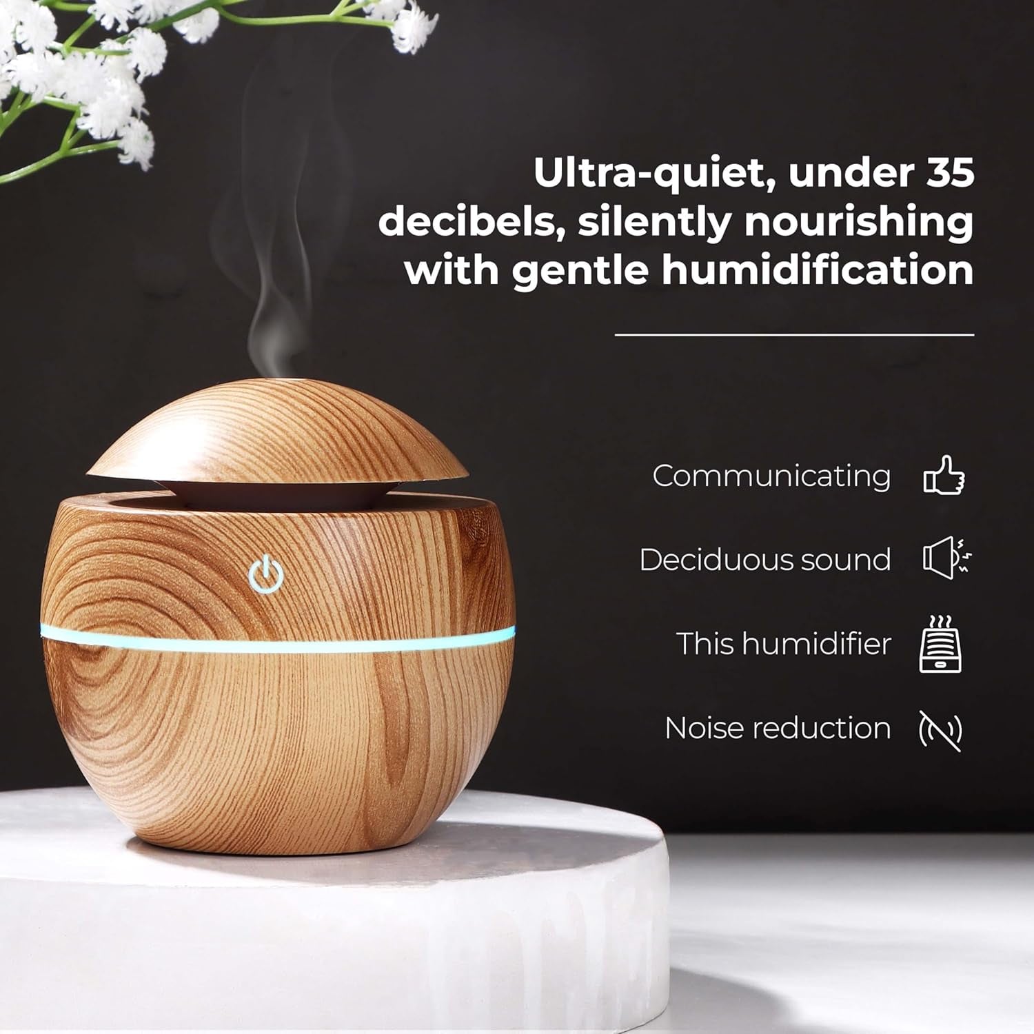 Ultrasonic Aroma Diffuser Humidifier 200ml With Led Light For Home Office (1 Pc)