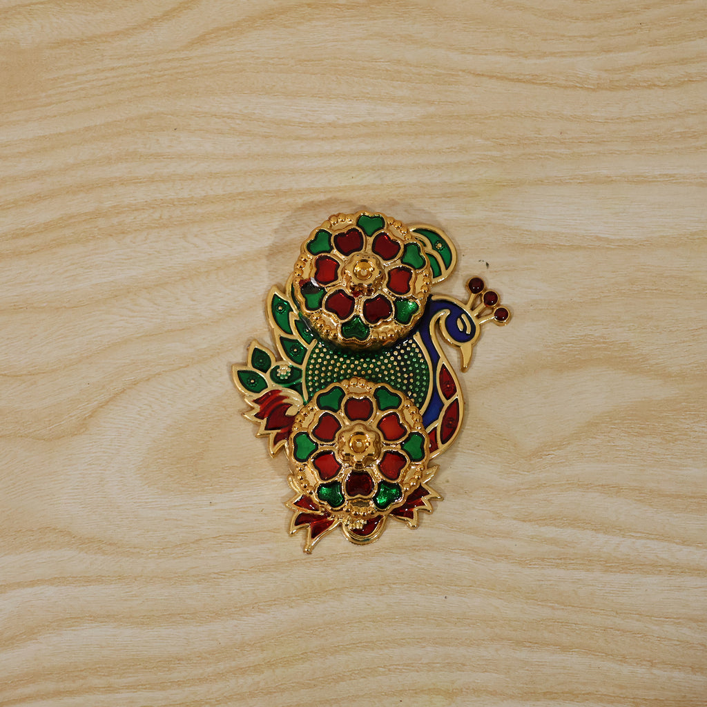 Peacock Design Decorative Kumkum Dani Kankavati Holder For Pooja Haldi Roli (1 Pc)