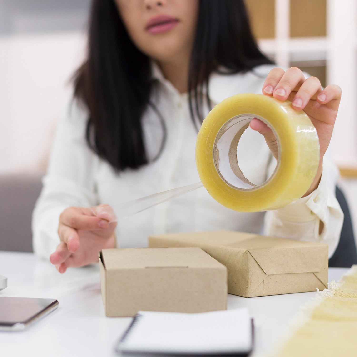 9084 High Adhesive Transparent Tape For Home Packaging. (65 Meter)