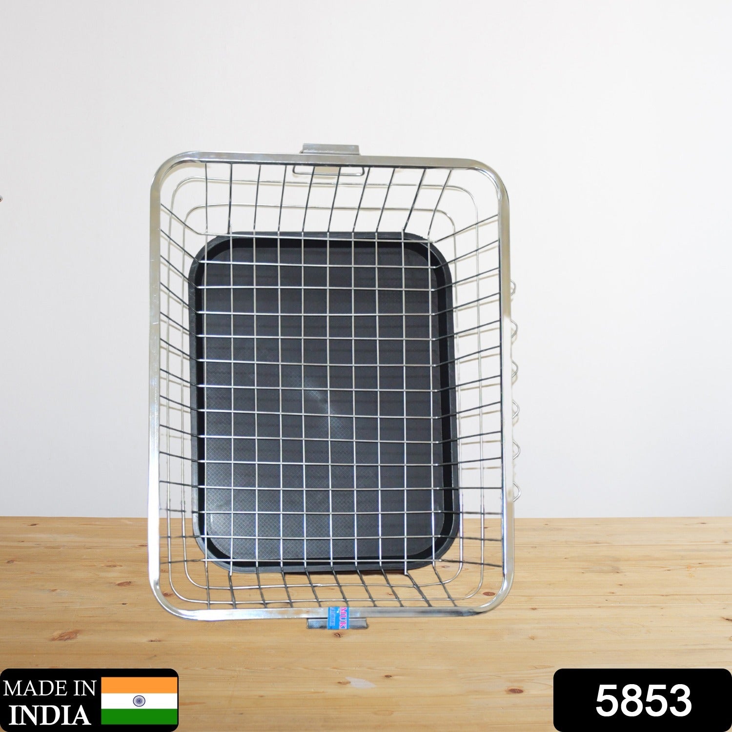 5853 Dish Drainer Rack  With Drip Tray Stainless Steel Dish Drainer Rack With Drip Tray Utensil Drying Stand For Kitchen Plate Rack Bartan Basket For Kitchen Utensilsdish Drying Rack With Drainerbartan Basketplate Stand ( 57 X 45 X 19 Cm)