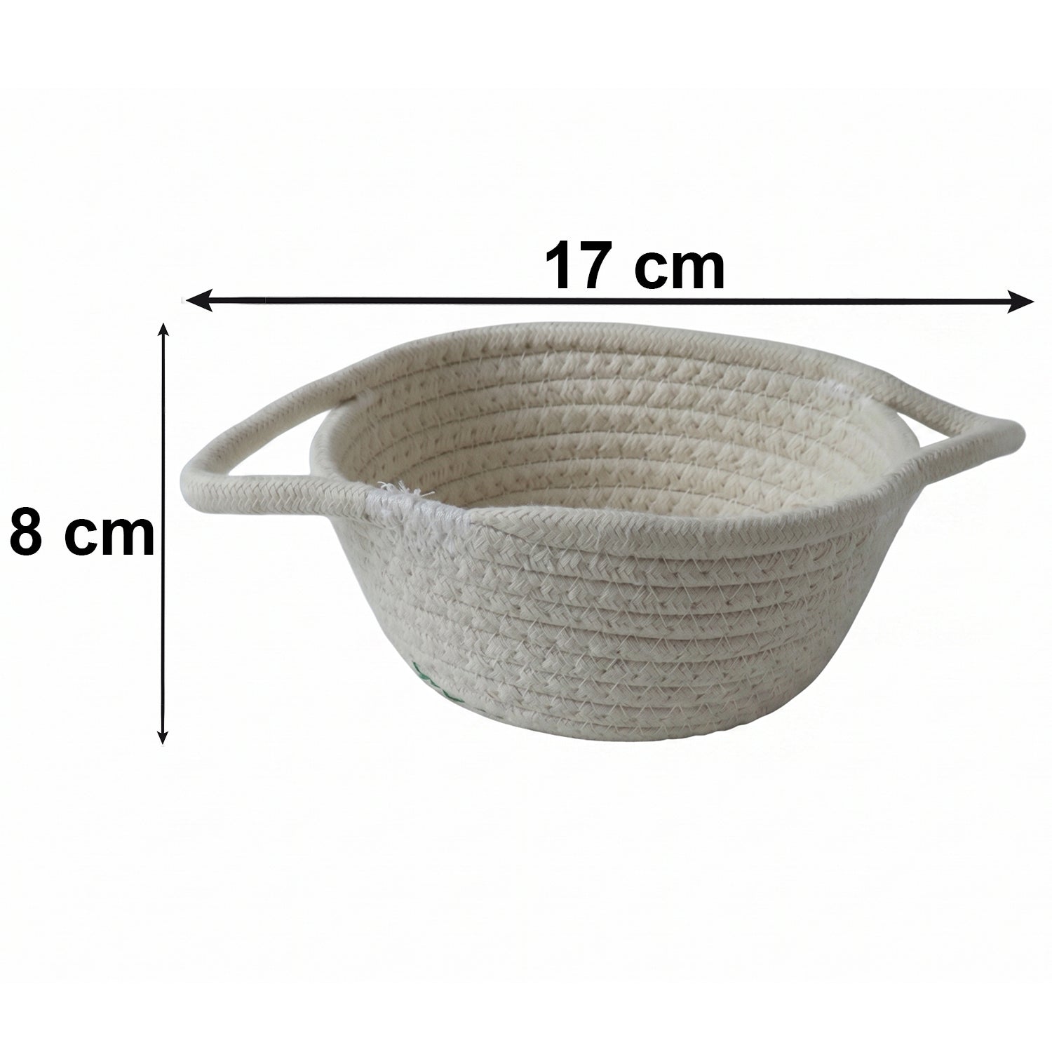 Cotton Rope Woven Storage Basket With Handles For Toys And Organizing (1 Pc)
