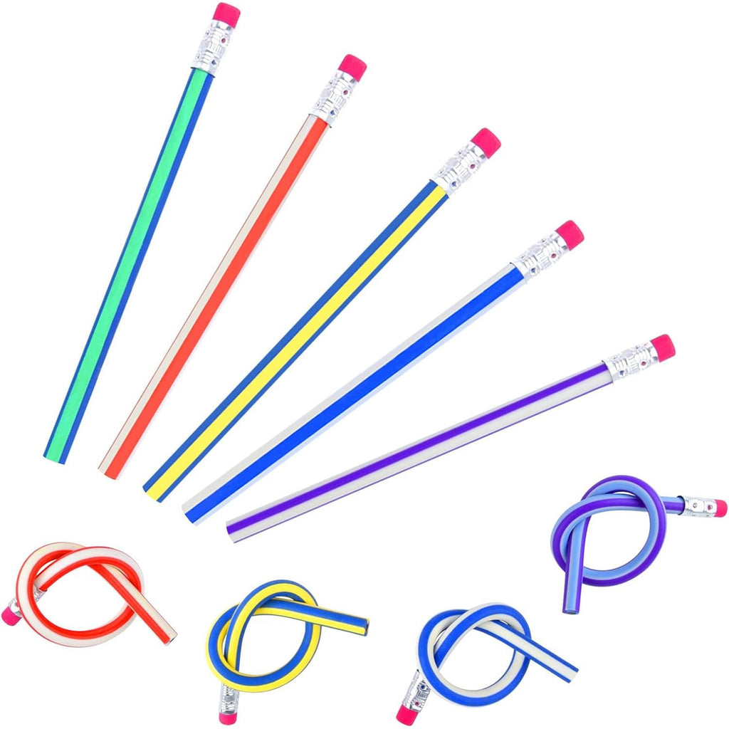 7-piece Multicolored Swirl Design Pencils Set With Eraser