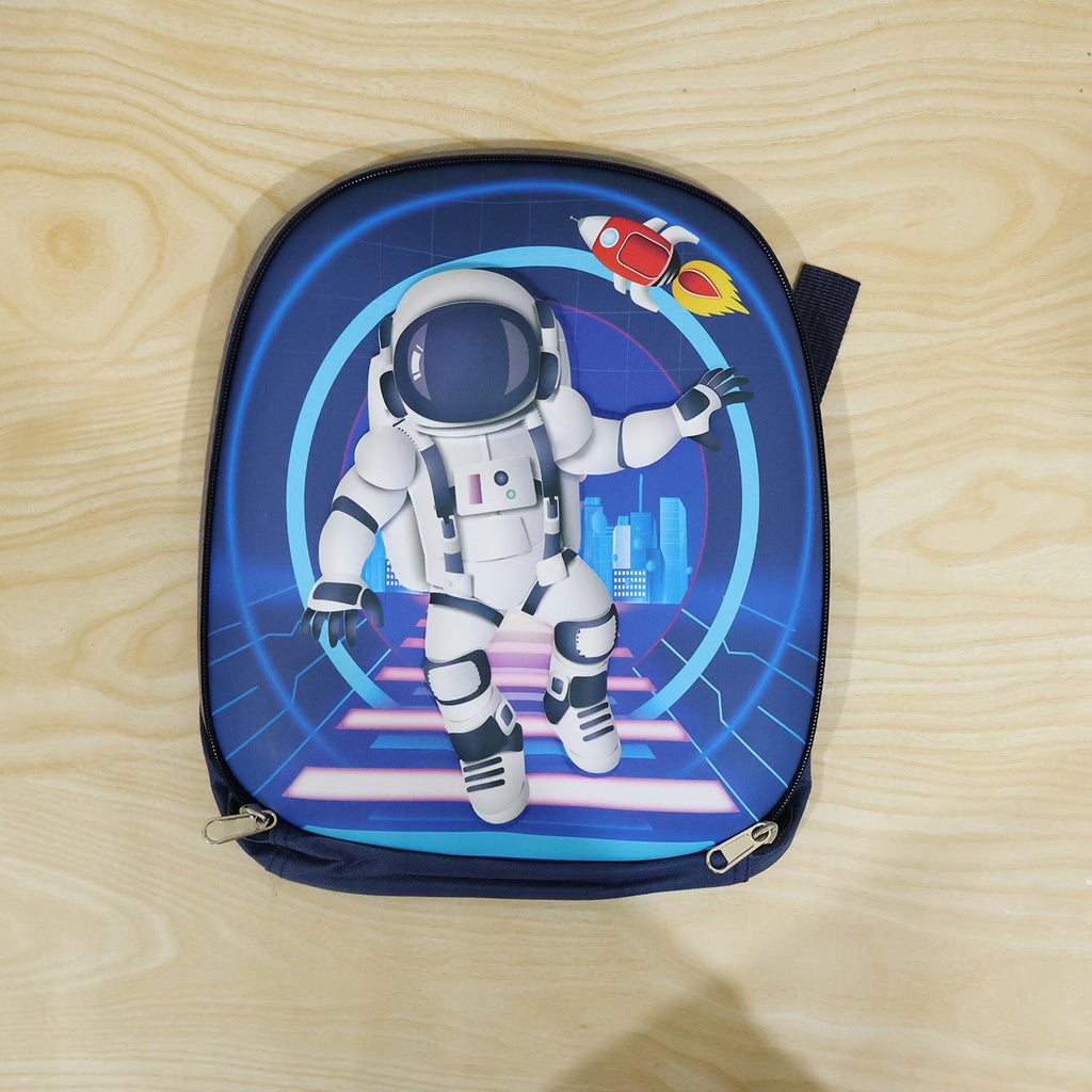 Kids School Backpack Sling Crossbody Bag Astronaut Print Hard Shell (1 Pc)