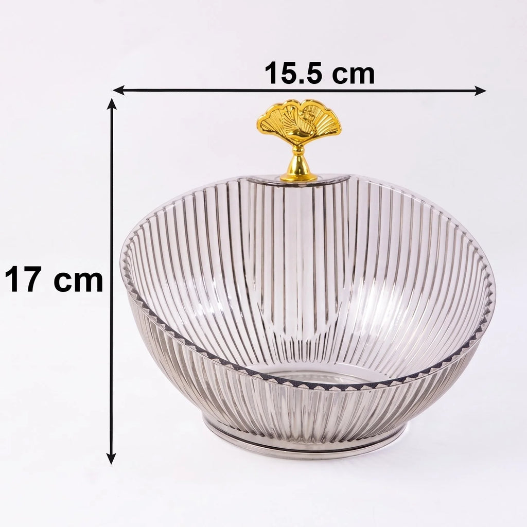Premium Plastic Decorative Fruit Bowl With Gold Accent For Dining Table (1 Pc)
