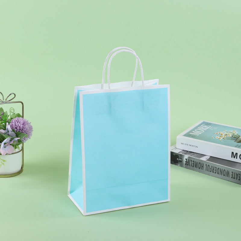 Small Size Aqua Blue (8.27X5.91X3.15 inch) Paper Bags With Handle Gift Paper bag, Carry Bags, gift For Valentine Gifting, marriage Return Gifts, Birthday, Wedding, Party, Season's Greetings - Image 1