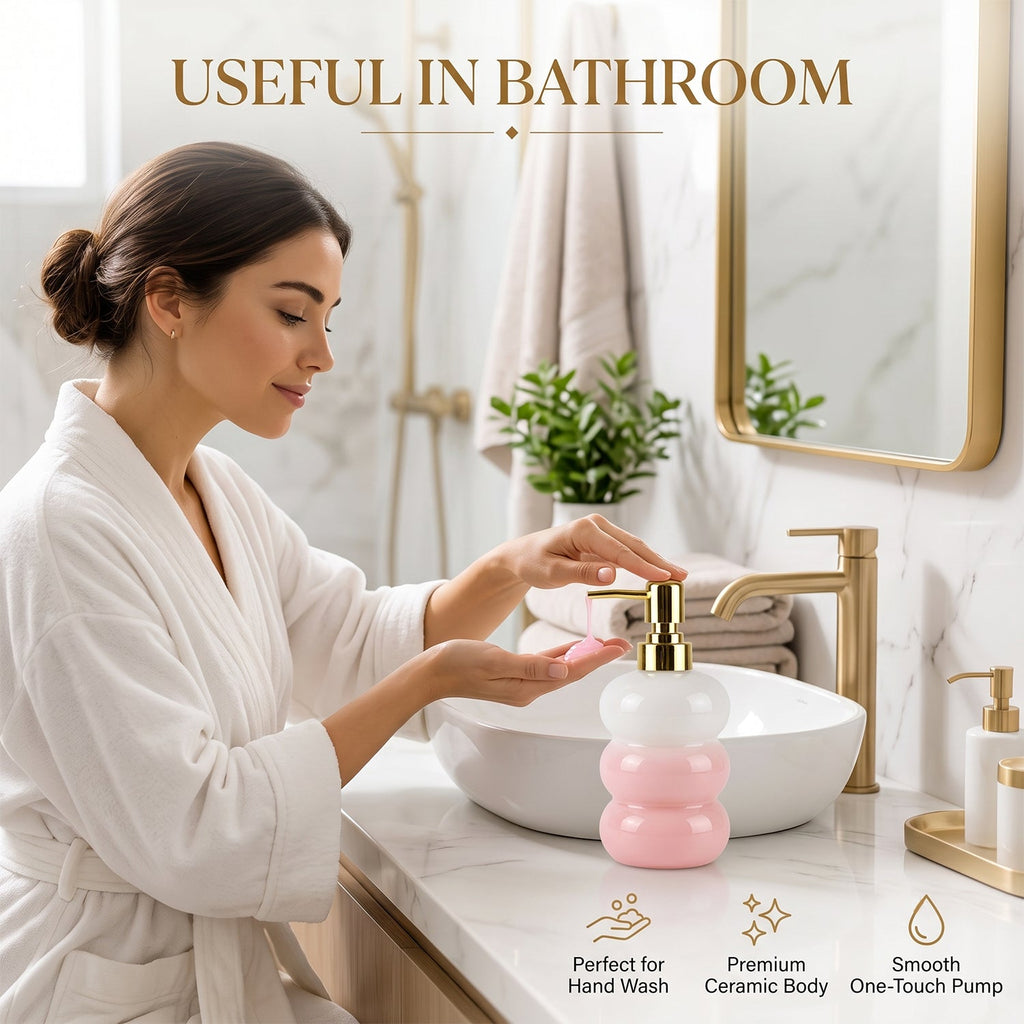 Glass Liquid Soap Dispenser Bottle With Gold Pump Refillable (1 Pc)