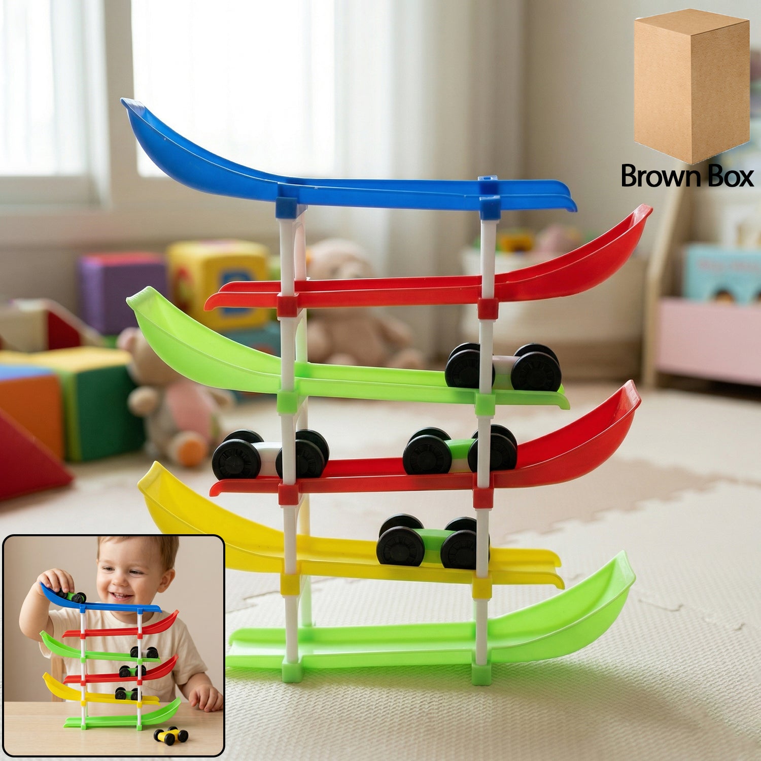 Kids Multi-level Car Racing Track Toy Set 1 Set