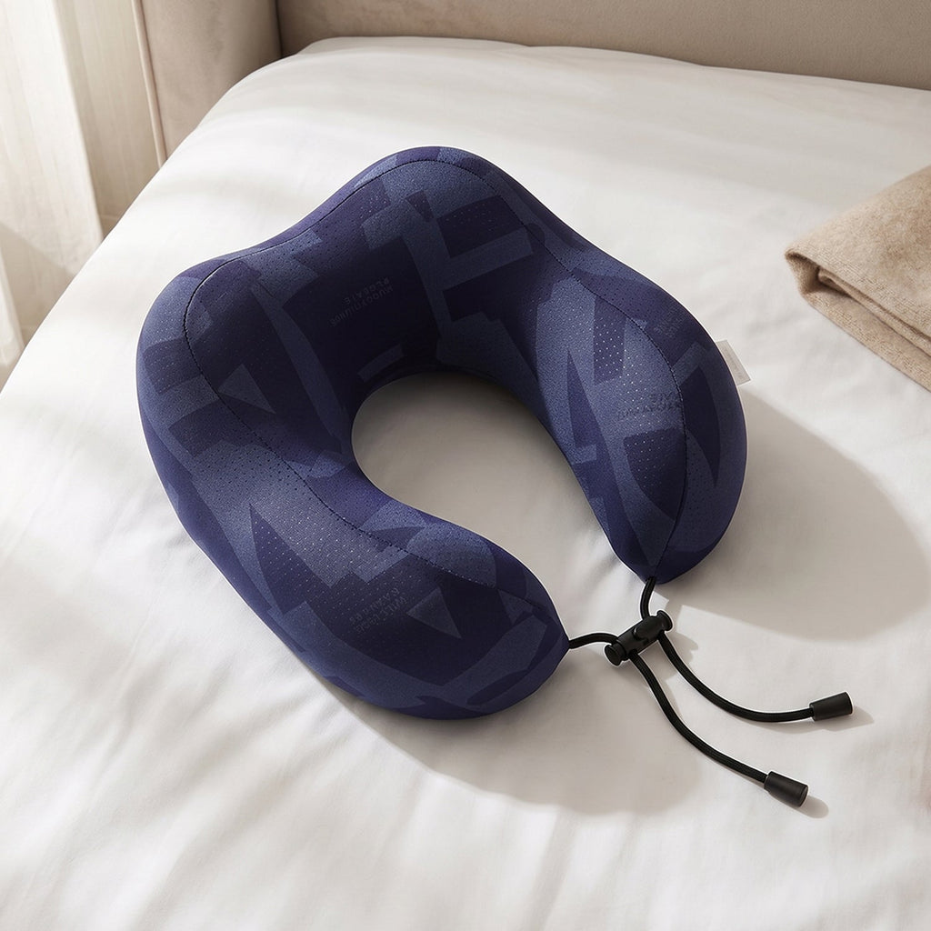 U-shaped Travel Neck Pillow Memory Foam Support Pillow With Adjustable Toggle (1 Pc)