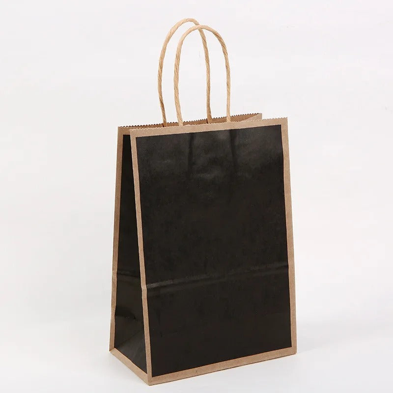 Small Size BLACK (21 X15 X8 cm) Paper Bags With Handle Gift Paper bag, Carry Bags, gift For Valentine Gifting, marriage Return Gifts, Birthday, Wedding, Party, Season's Greetings - Image 6