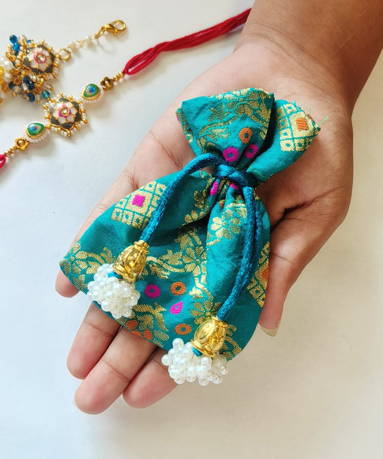 Small mini Jute Potli Bags Coin Pouch for Marriage, Return, Birthday Gifting | Handmade Bags for functions, Rakhi,Raksha bandhan,Gifts Packing, jewellery, Sweets, Dry fruits, chocolate, Party. - Image 7