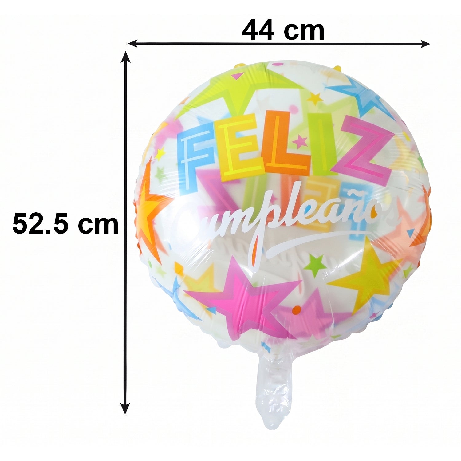 Colorful Feliz Cumpleanos Round Foil Balloon (1 Pc)