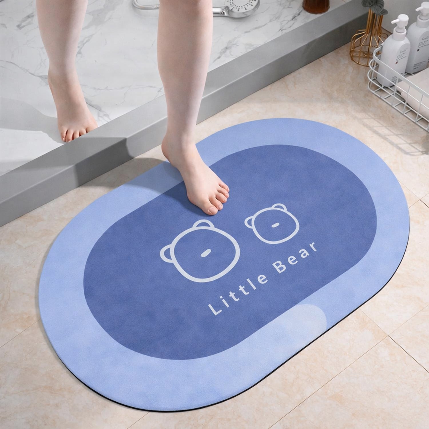 Premium Little Bear Printed Soft Non-slip Bath Mat (1 Pc 118x79 Cm)
