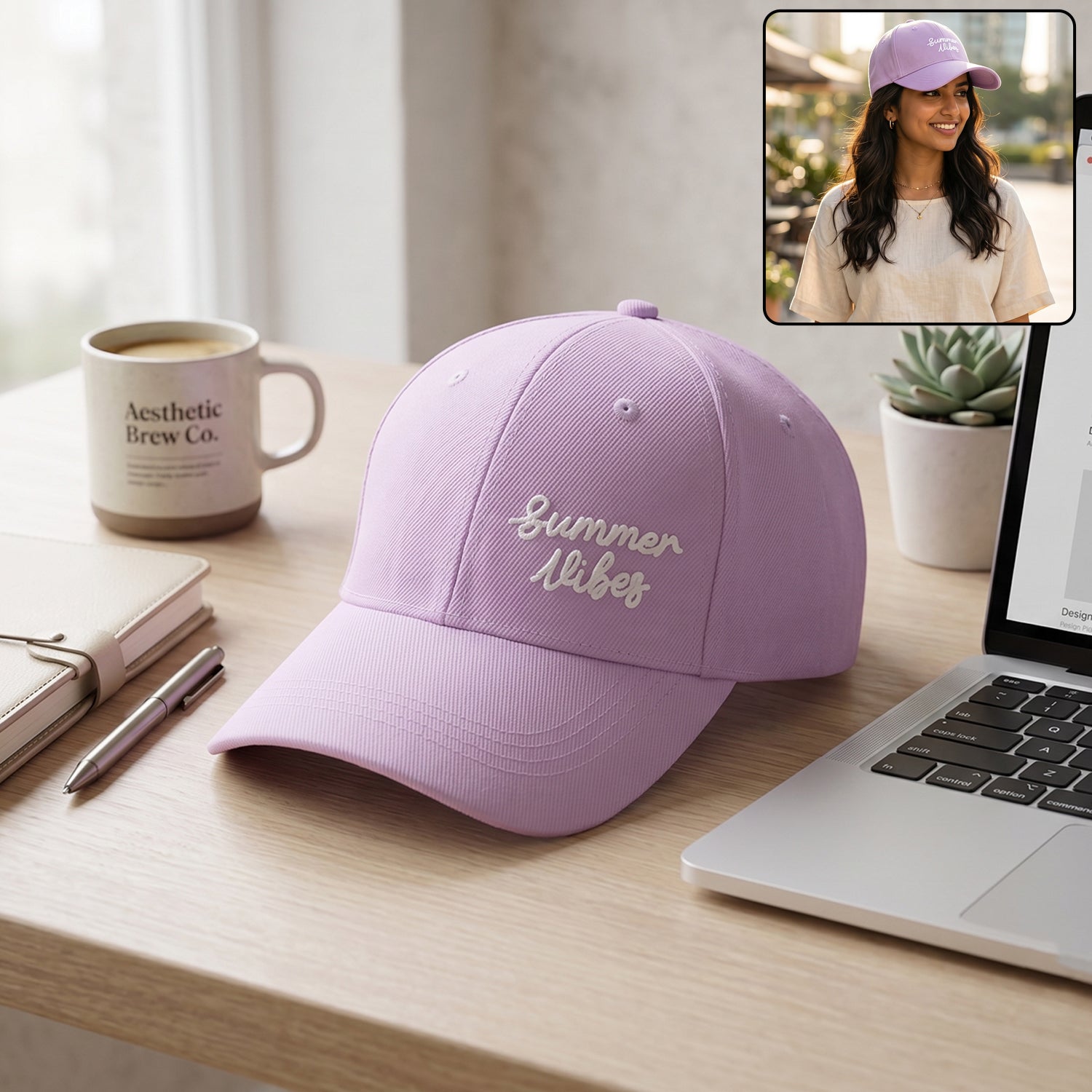 Stylish Summer Vibes Embroidered Baseball Cap For Men And Women (1 Pc)