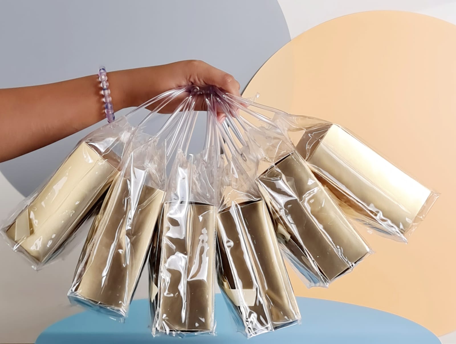 Transparent Bag With Folding Golden Box For Event, Return Gift in Party, Birthday,Gift Boxes with Ribbon, Perfect for Packing Chocolate, Dry Fruits For Gifting. - Image 4