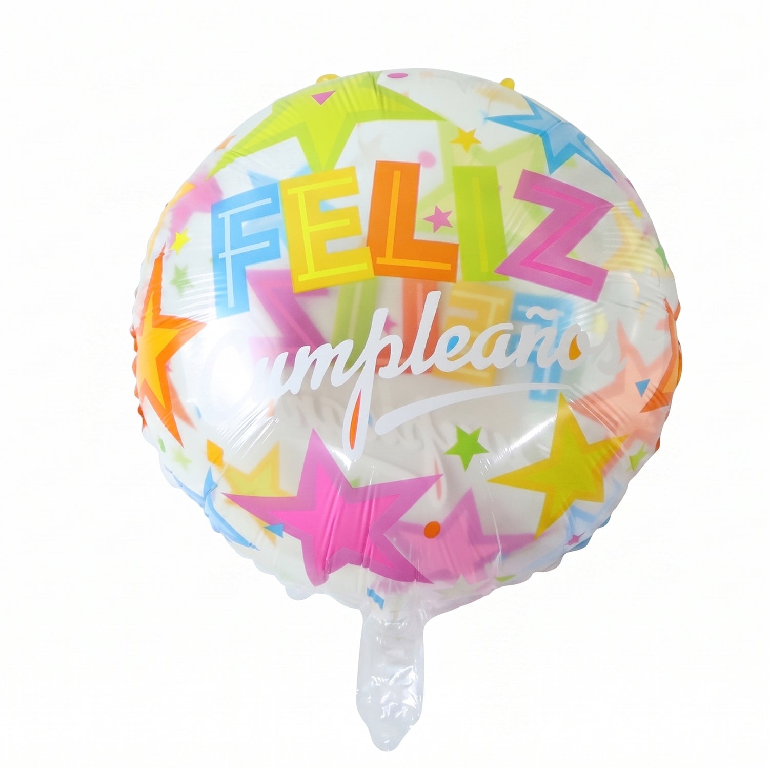 Colorful Feliz Cumpleanos Round Foil Balloon (1 Pc)