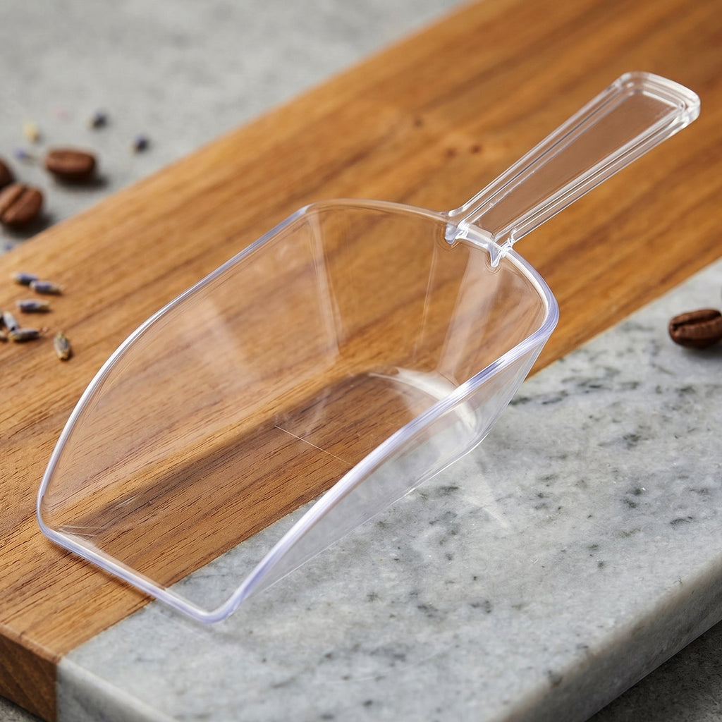 Multipurpose Plastic Scoop Set Clear Flour Coffee Sugar Grain Scoops (3 Pc Set)