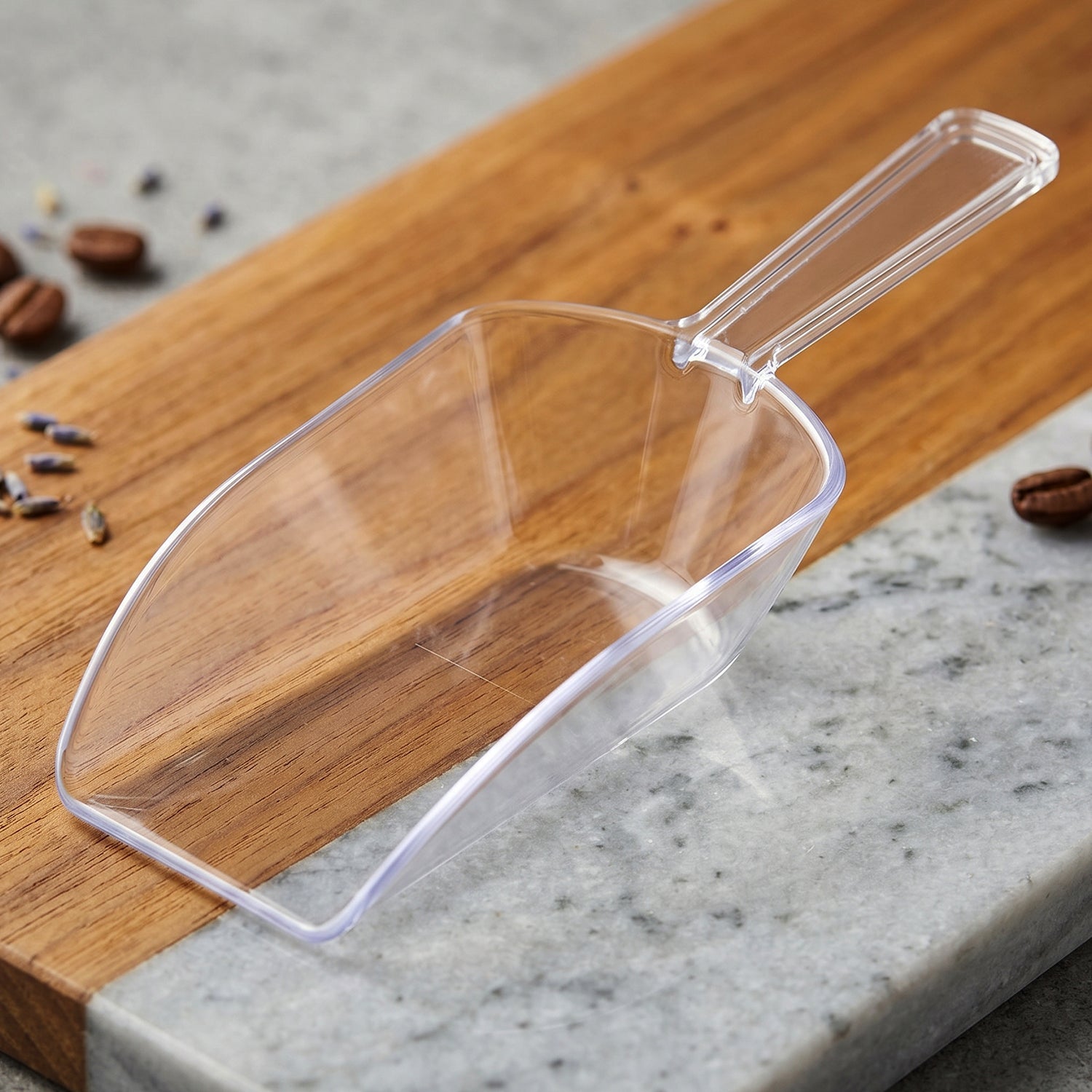 Multipurpose Plastic Scoop Set Clear Flour Coffee Sugar Grain Scoops (3 Pc Set)
