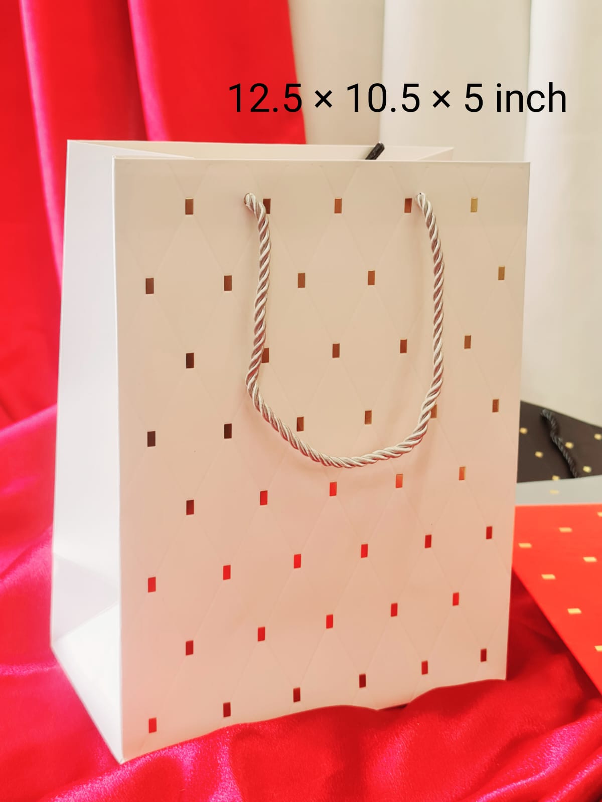 Large Paper Bag Goodie Bags With Handle Gift Paper bag, Carry Bags, gift For Valentine Gifting, marriage Return Gifts, Birthday, Wedding, Party, Season's Greetings(Mix Color) (Large) - Image 2