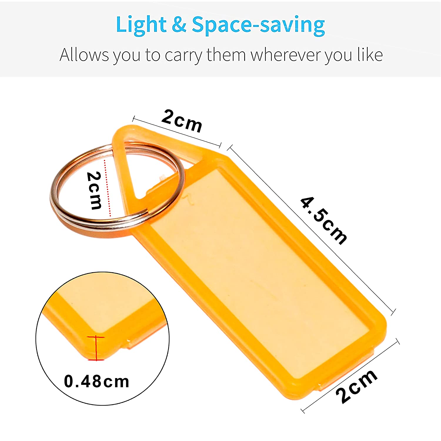 6170 50pc Keychain Tag Label Used For Decorative Purpose On Keys And All.