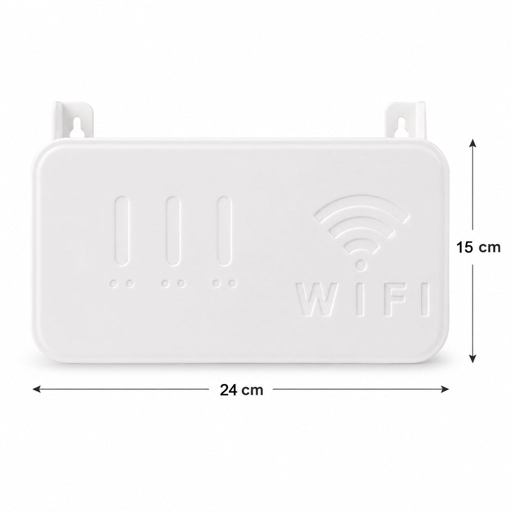 Wall Mount Wifi Router Holder Storage Box Organizer Rack With Screws (1 Pc)