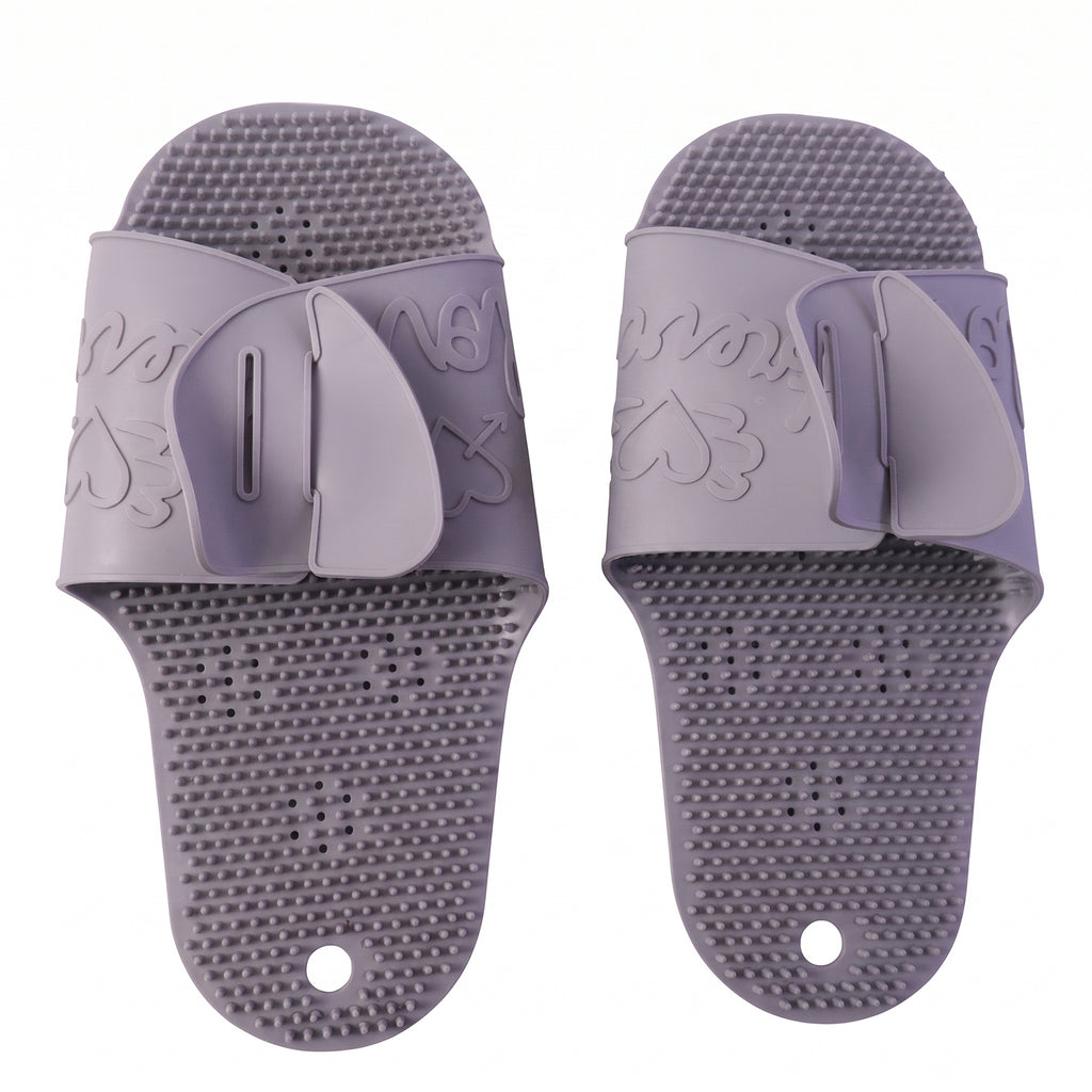 Massage Bath Slippers With Foot Scrubbing Bristles For Daily Bathroom Use (1 Pair)
