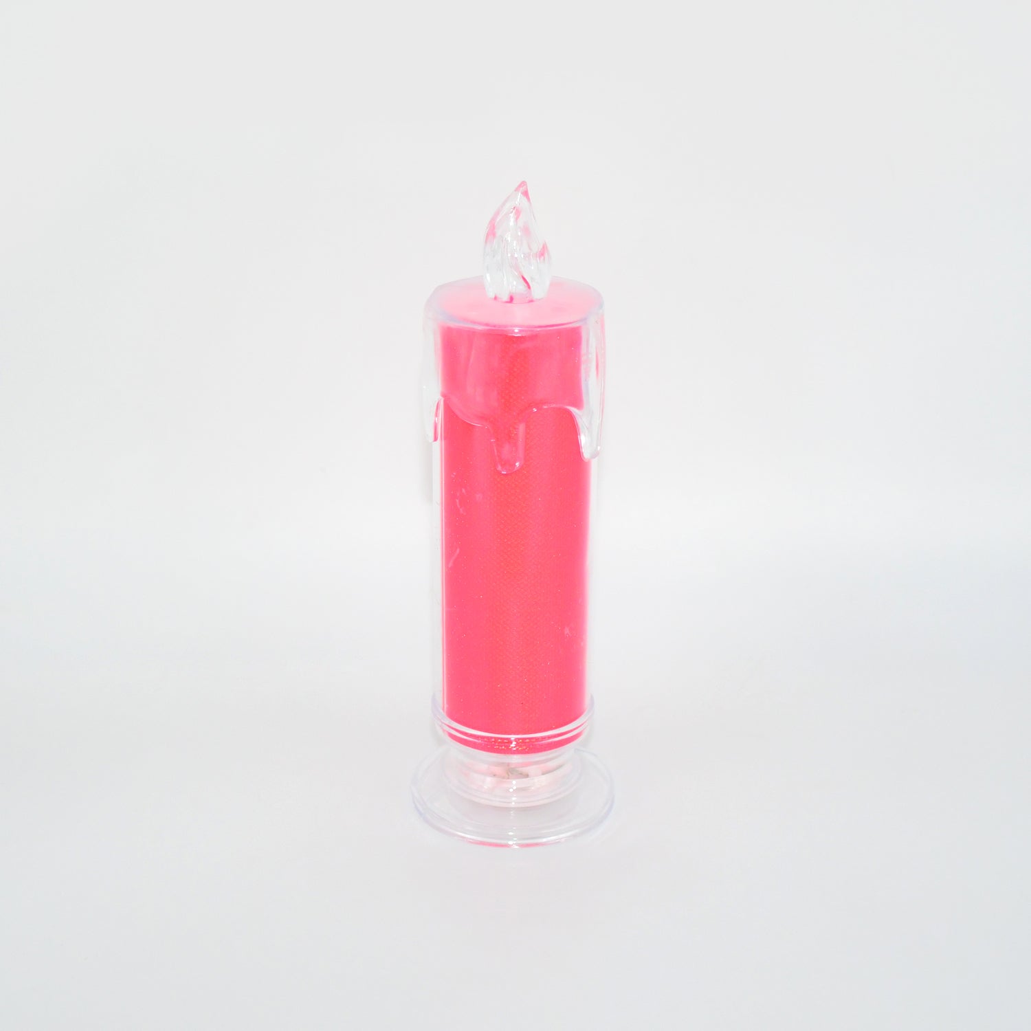 8438 Red Led Flameless Candles Battery Operated Pillar Candles Flickering Realistic Decorative Lamp Votive Transparent Flameless Ornament Tea Party Decorations For Hotel Scenehome Decor Restaurant Diwali Decoration Candle Crystal Lamp (1 Pc)