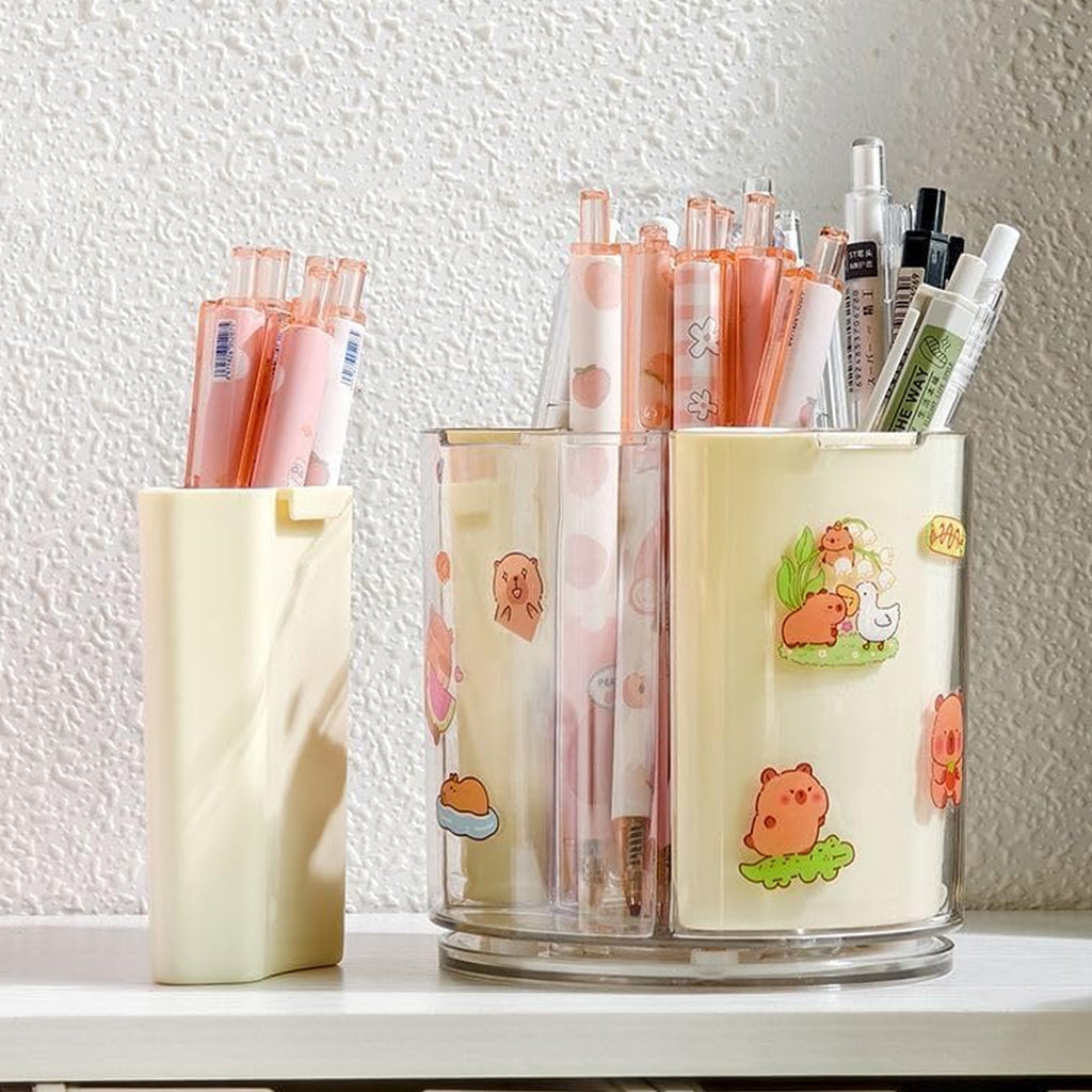 5 Compartment Rotating Pen Holder 360 Desk Organizer For Office Home (1 Pc)