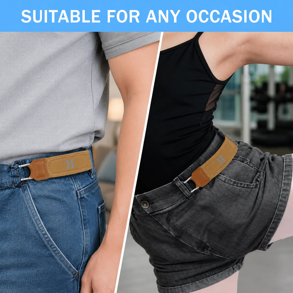 Buckle Less Elastic Belt Invisible Stretch Waist Belt No Bulge Lazy (1 Pc)