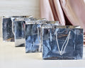 Small Size Shiny Paper Bag Gift Bags with Handle Gift Paper bag, gift For Gifting, marriage, Return Gifts, Birthday, Wedding, Party, Season's Greetings (Small, Silver) - Image 3