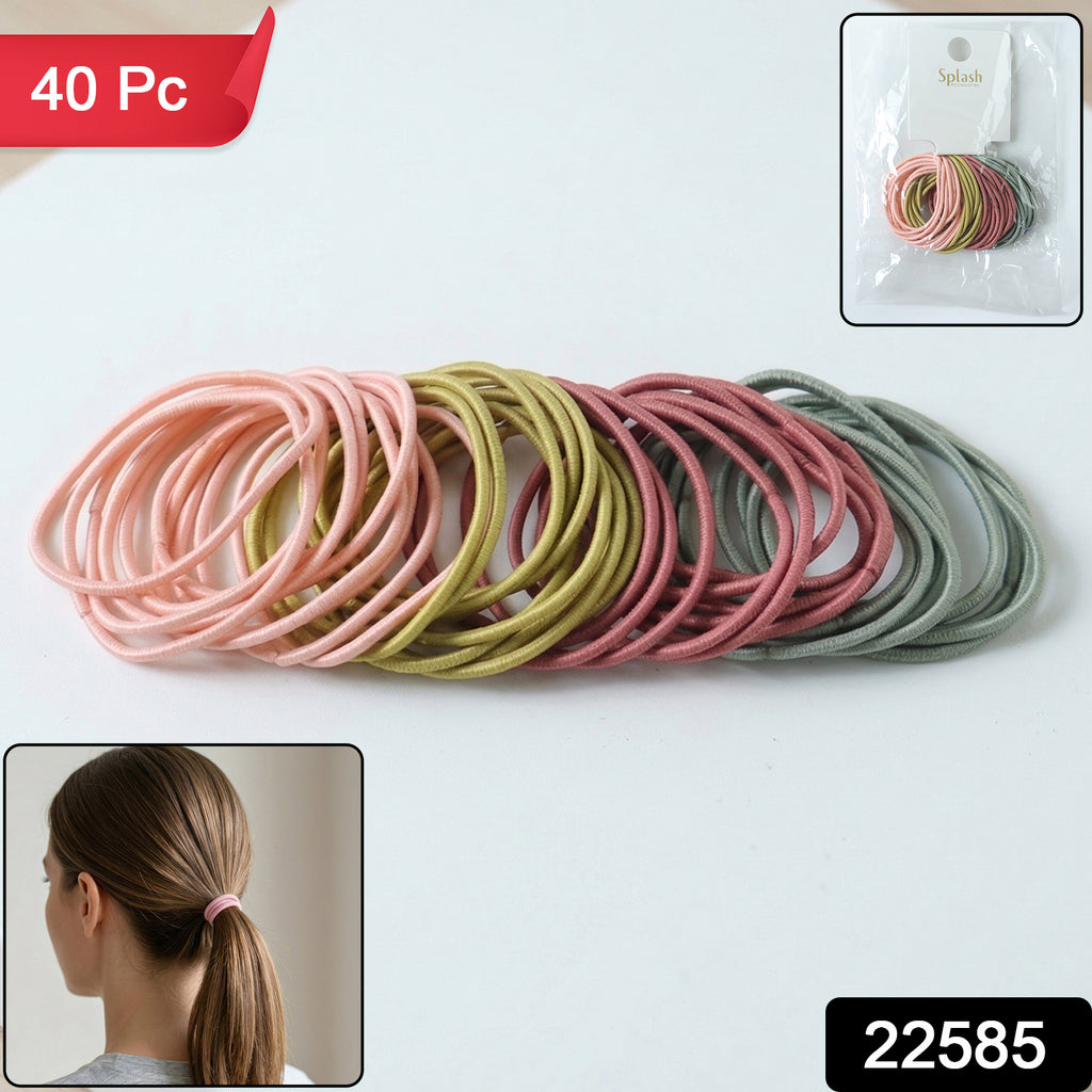 Soft Stretchable Elastic Hair Bands Rubber Hair Ties Set 40 Pc