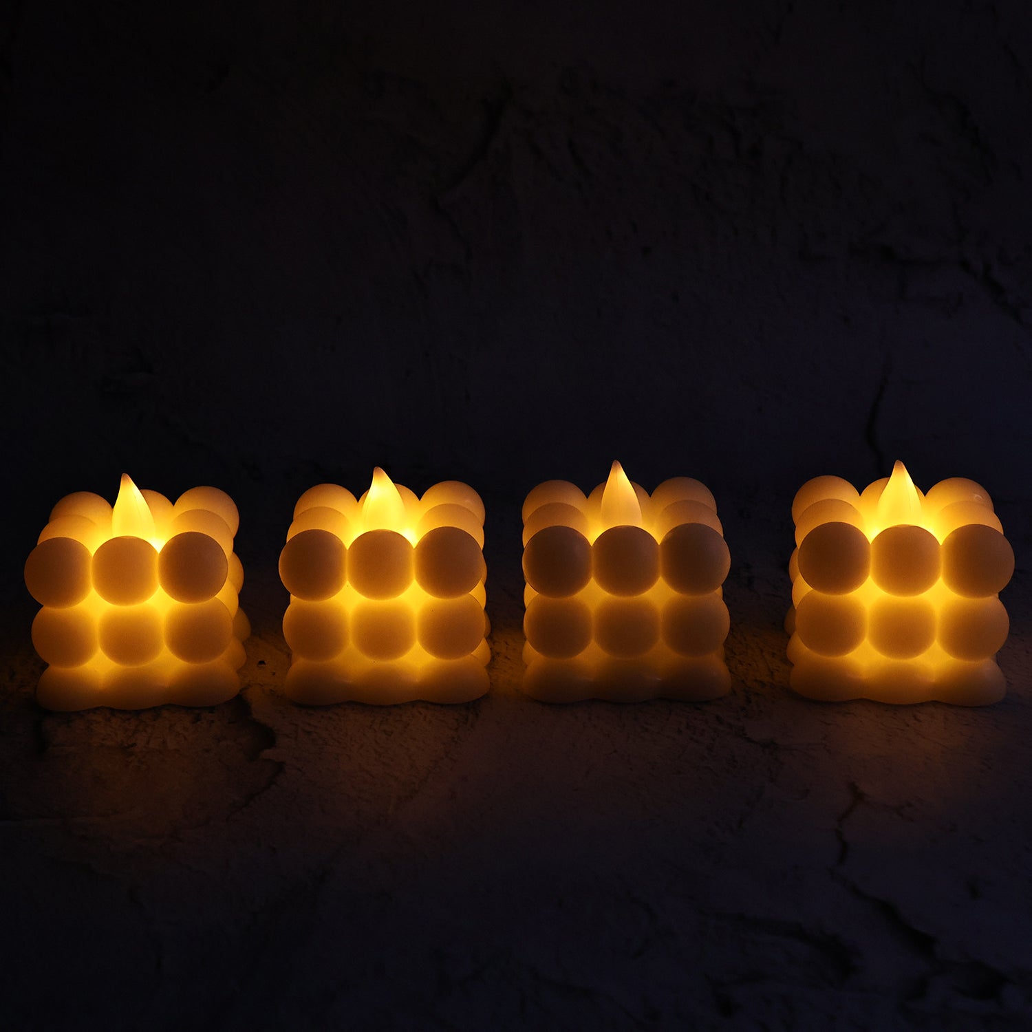 Decorative Led Bubble Candles (4 Pc  Set)
