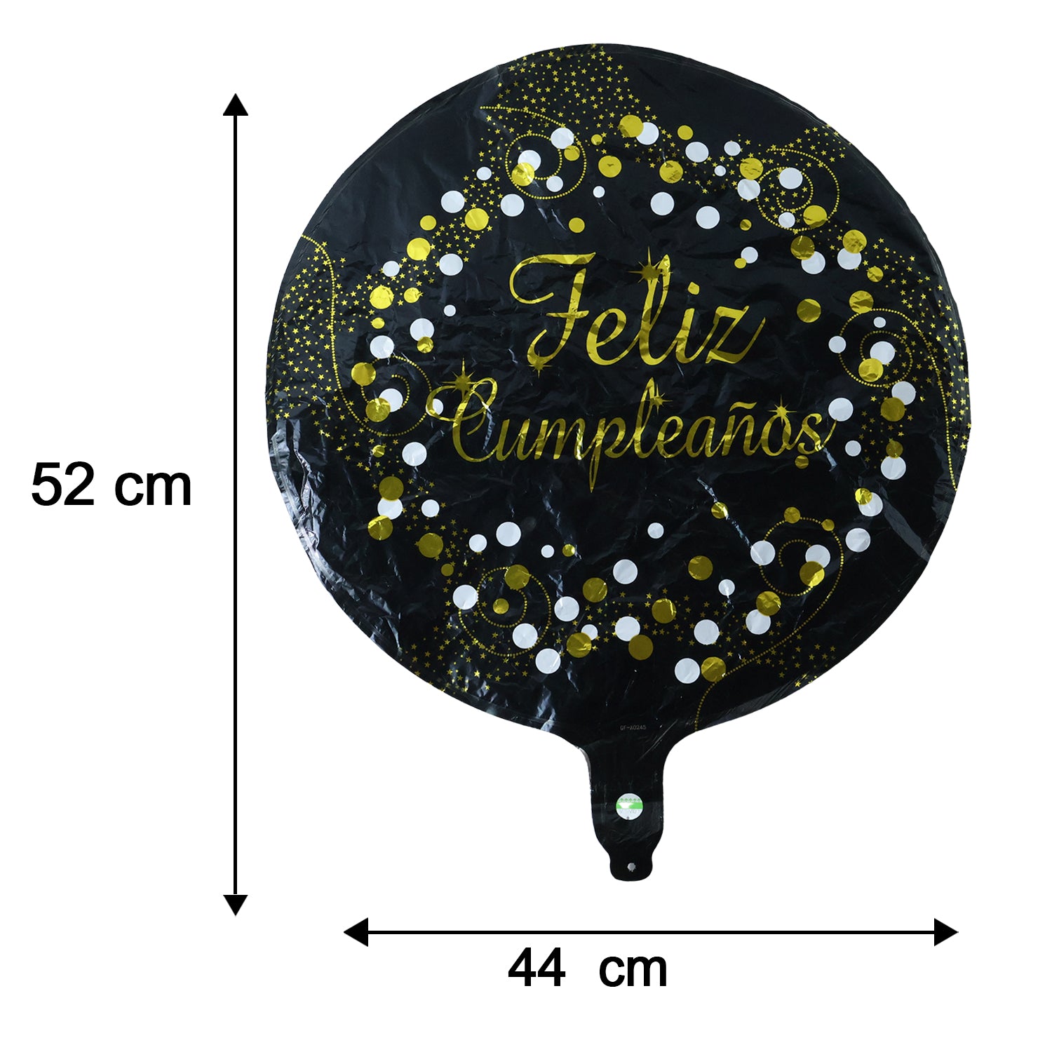 Black Round Feliz Cumpleanos Foil Balloon For Birthday Decor (1 Pc)
