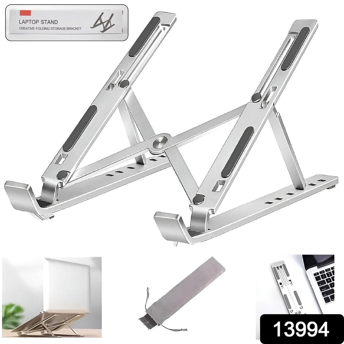Laptop stand showing flexible adjustable angles
