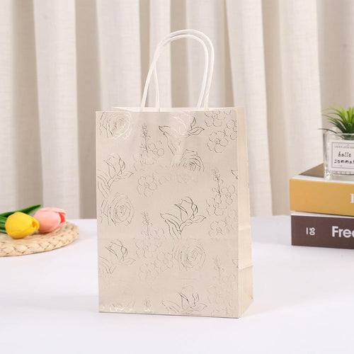 (Random Colour) Floral Print Gift Bags with Handle Gift Paper bag, gift For Gifting, marriage Return Gifts, Birthday, Wedding, Party, Season's Greetings (SMALL) - Image 2