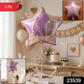 Star Marble Design Foil Balloon For Party Decoration 1 Pc