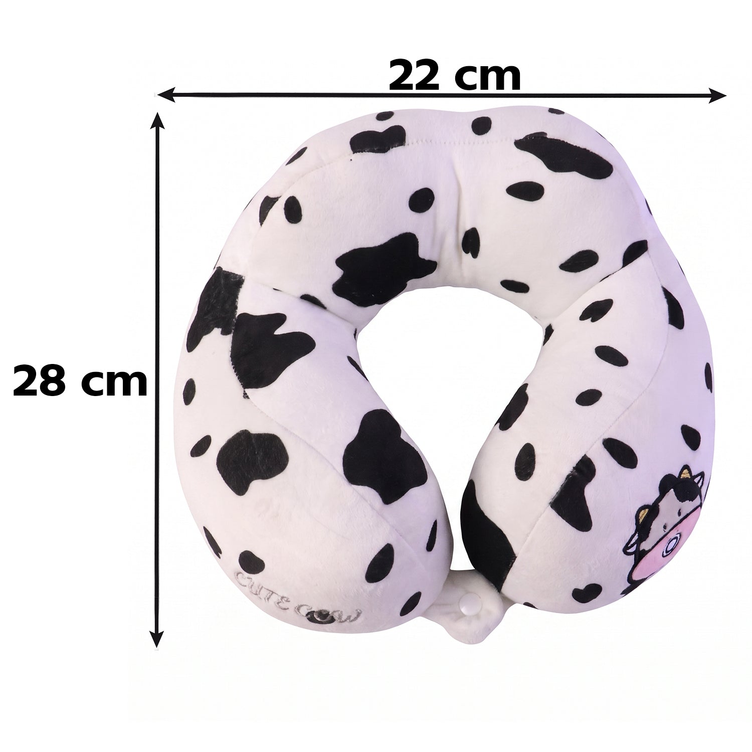 U-shaped Travel Neck Pillow Cute Cow Print Soft Plush Pillow For Travel (1 Pc)
