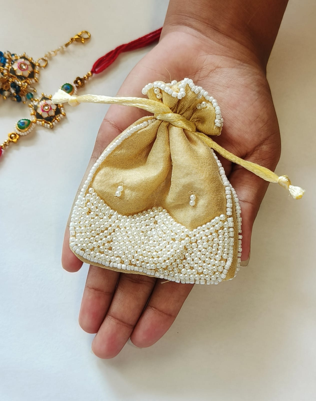 Small mini Jute Potli Bags Coin Pouch for Marriage, Return, Birthday Gifting | Handmade Bags for functions, Rakhi,Raksha bandhan,Gifts Packing, jewellery, Sweets, Dry fruits, chocolate, Party. - Image 5
