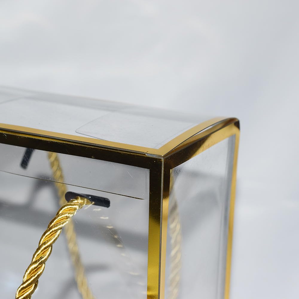 Clear Transparent Gift Box with Frame and Rope Handle for Hampers, Wedding Gifts, Return Gifts, Chocolates, Dry Fruits, Cosmetics, Baby Shower, Festive Gifting & Premium Gift Packaging (21 cm x 21 cm x 21 cm size) - Image 8