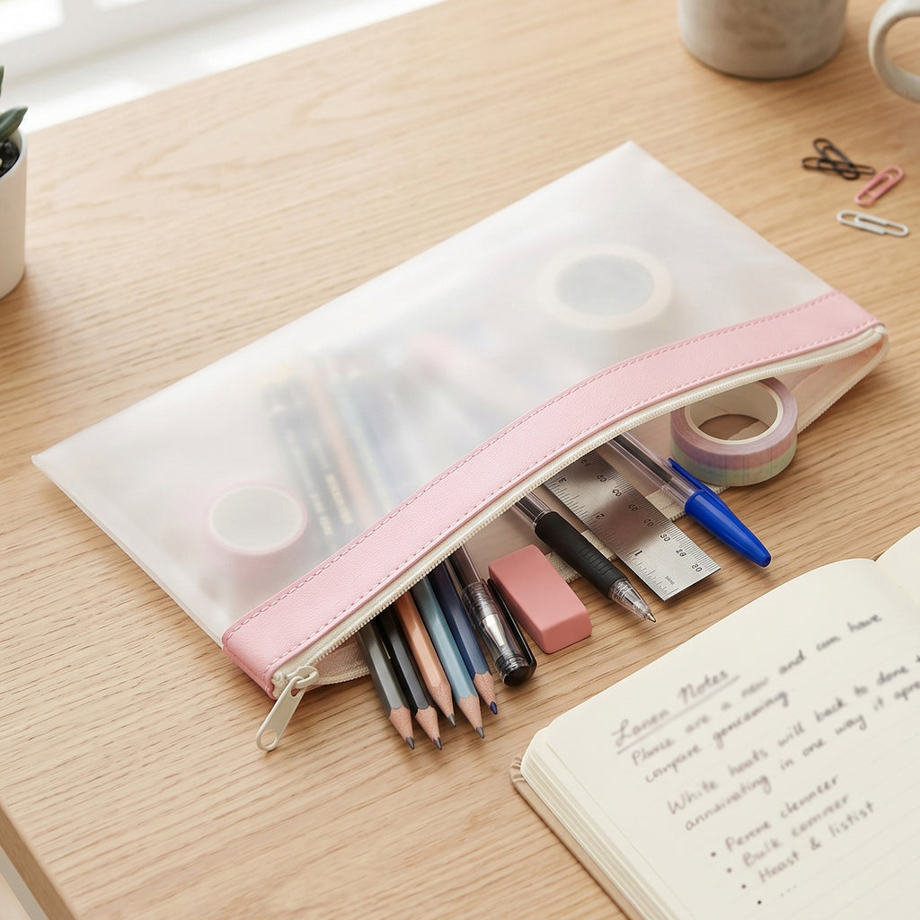 Transparent Multipurpose Zipper Pouch Bag (1 Pc)