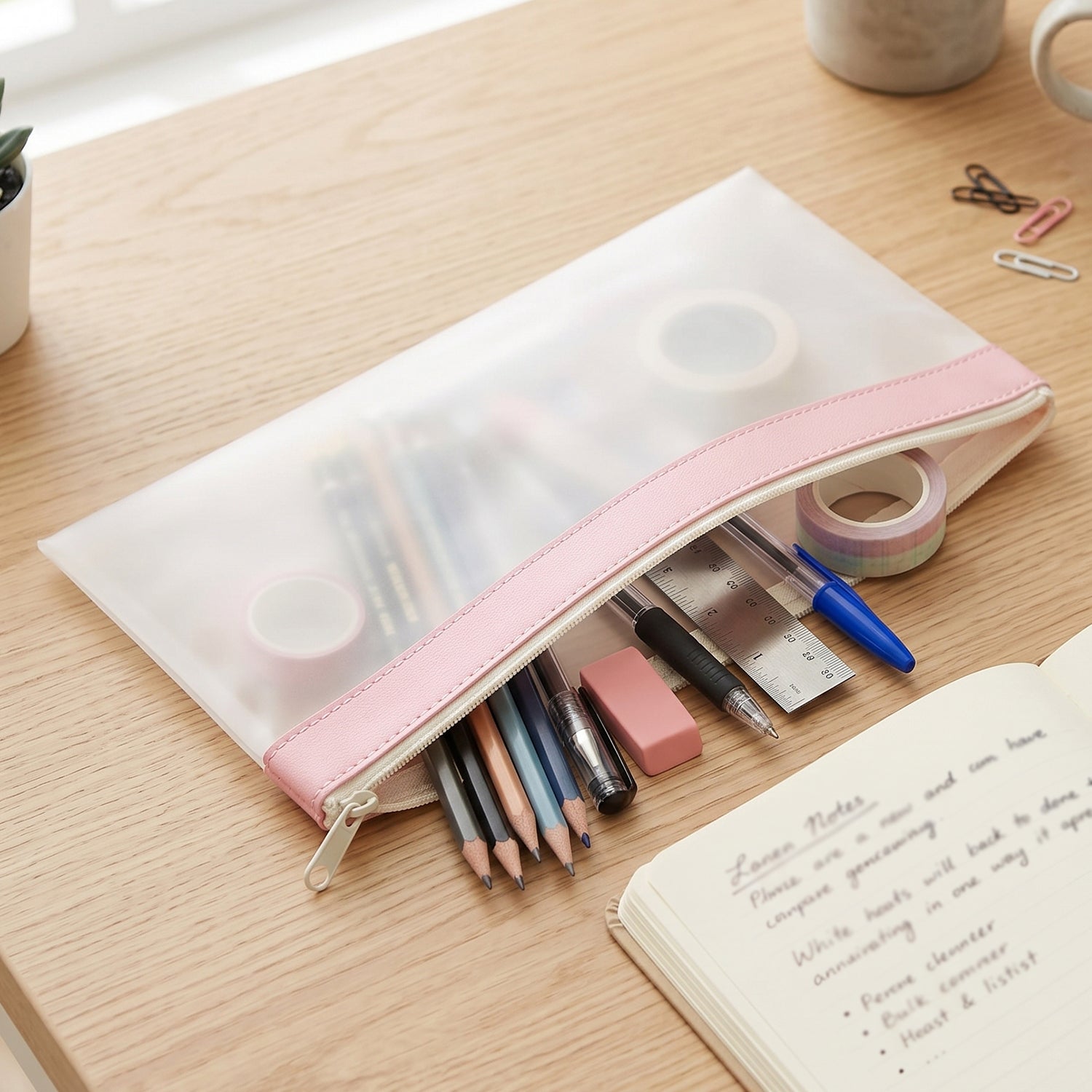 Transparent Multipurpose Zipper Pouch Bag (1 Pc)