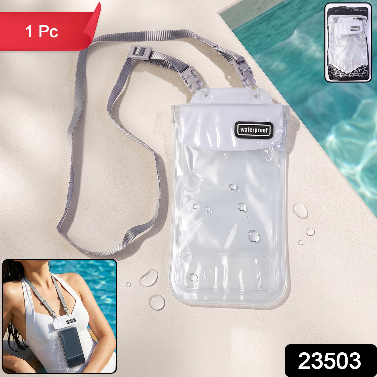 Waterproof Mobile Pouch Cover  1 Pc Universal Sealed Phone Case With Lanyard