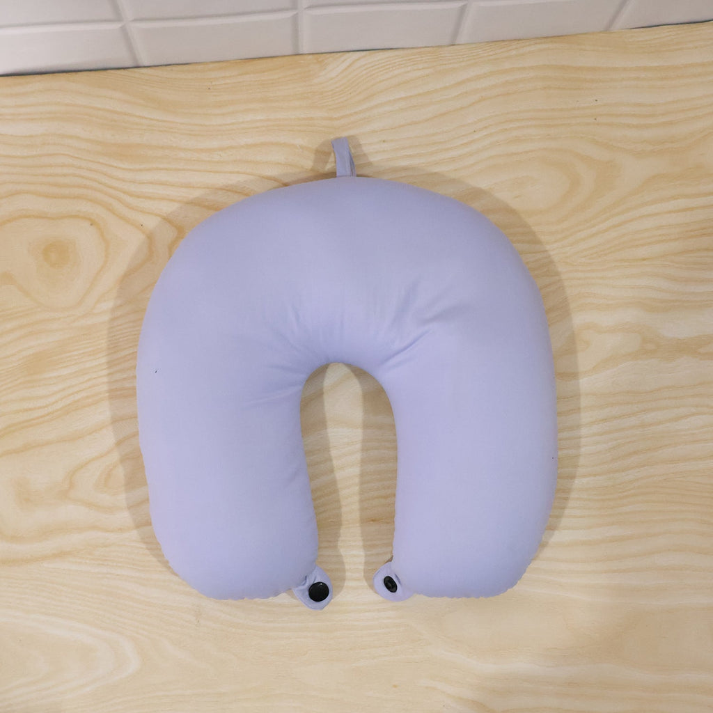 U-shaped Travel Neck Pillow Soft Comfortable Support Pillow With Snap Button (1 Pc)