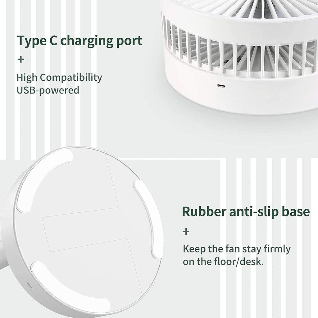 7206 Telescopic Electric Desktop Fan Height Adjustable Foldable  Portable For Travelcarry  Silent Table Top Personal Fan For Bedside Office Table (Battery Not Include)