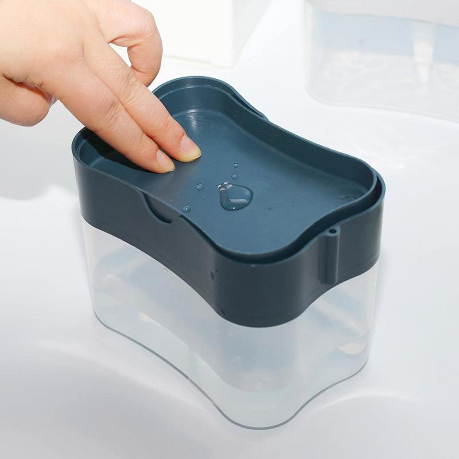 2 In 1 Soap Dispenser For Dishwasher Liquid Holder Liquid Dispenser Through Pump (1 Pc)