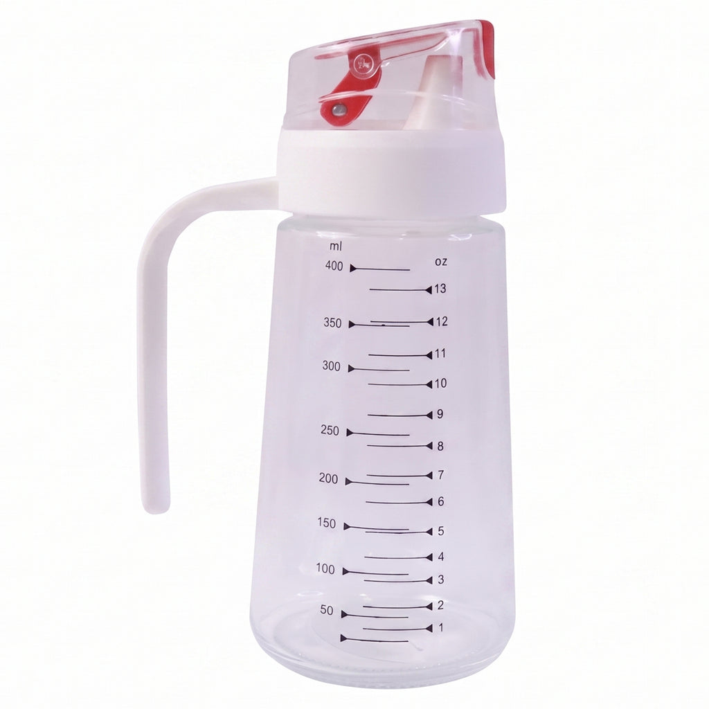 Glass Oil Dispenser Bottle With Auto-flip Cap  Side Handle (500 Ml  1 Pc)
